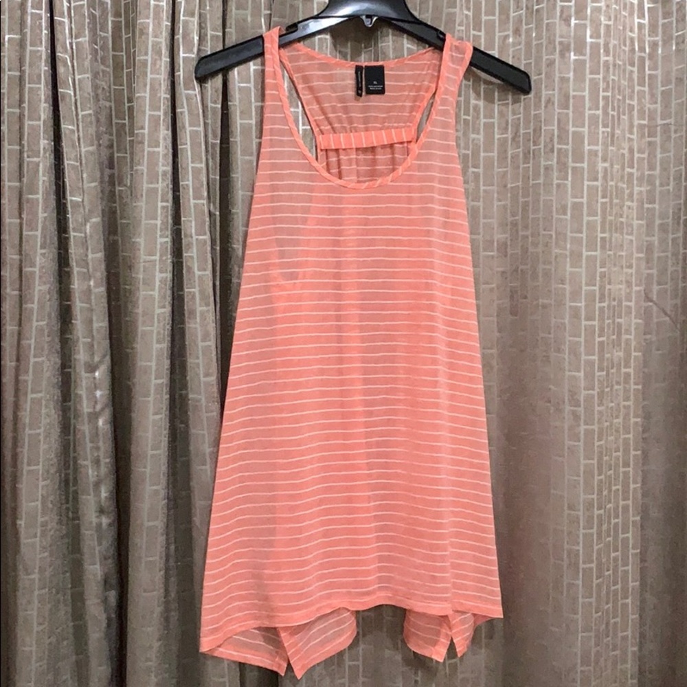 Peach sheer tank top